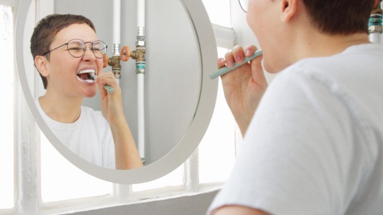 brushing teeth